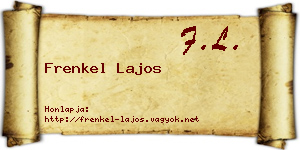Frenkel Lajos névjegykártya